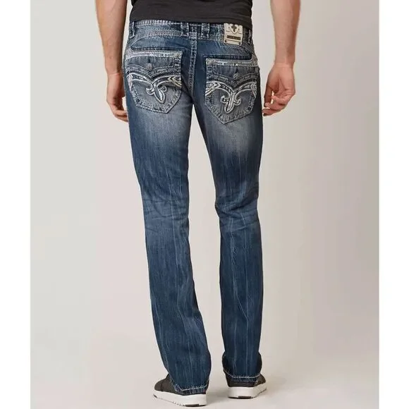 Rock Revival Men's Adriel SJ400 Slim Straight Jeans Size 38 - Picture 13 of 14